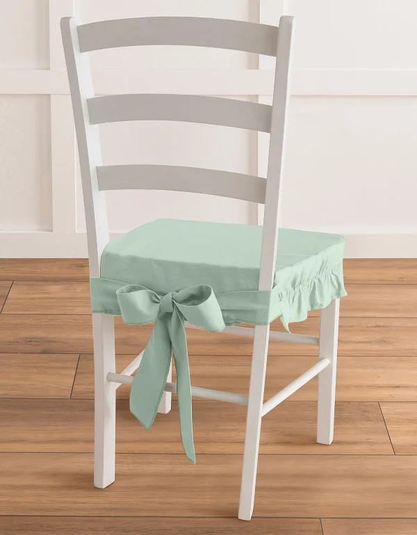 Blancheporte Housse Chaise Unie Volantée Coton Bachette Couleurs variées 1