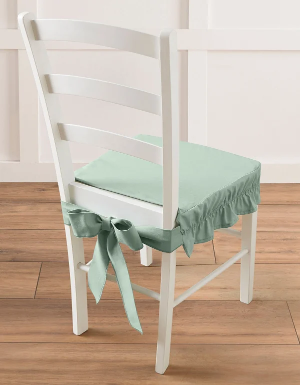 Blancheporte Housse Chaise Unie Volantée Coton Bachette Couleurs variées 3