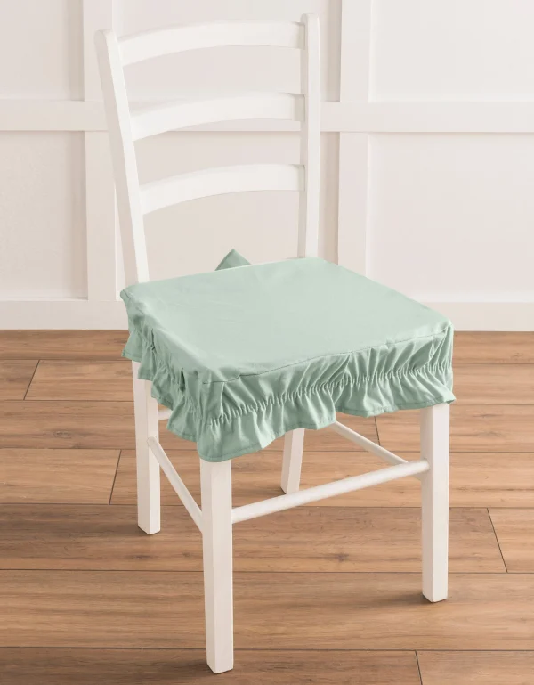 Blancheporte Housse Chaise Unie Volantée Coton Bachette Couleurs variées 4
