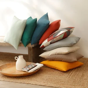 soldes luxe Colombine Housse De Coussin Unie Bachette – Lot De 2 6