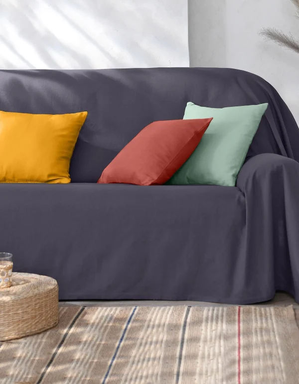 nouvelle saison Colombine Housse De Coussin Unie Bachette – Lot De 2 4