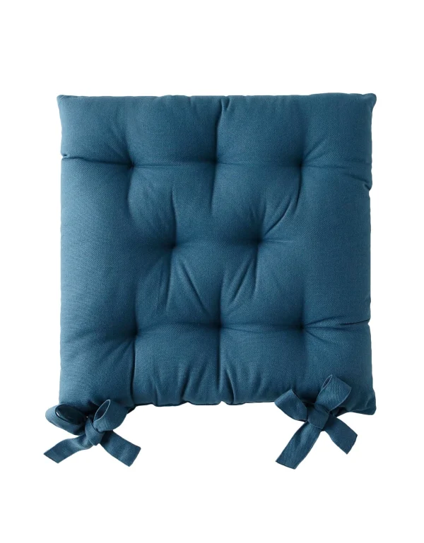 Top ventes Colombine Galette De Chaise Carrée Unie Coton Bachette – Lot De 2 1