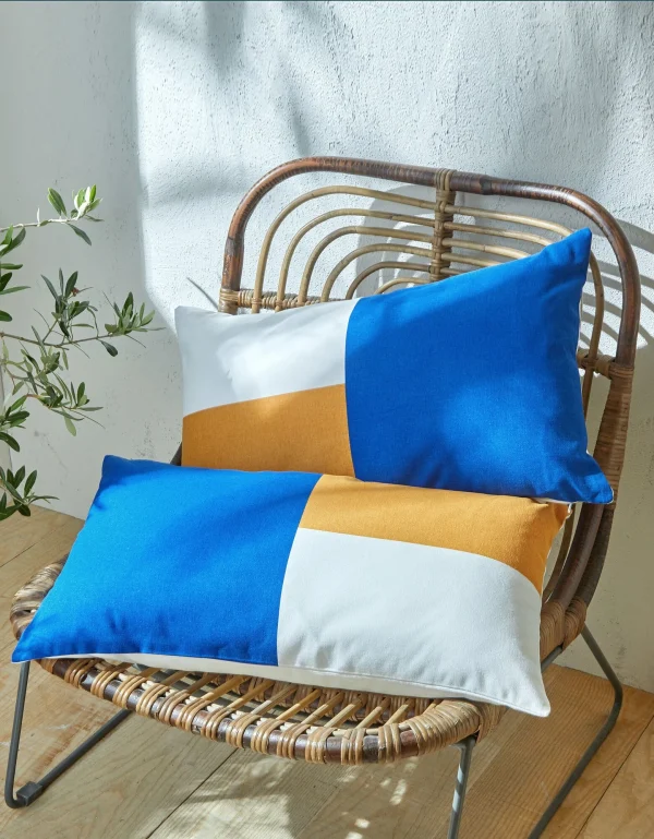 boutique paris Blancheporte Housse De Coussin Colorblock, Collection Ninole – Lot De 2 1