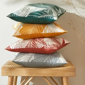 Blancheporte Housse De Coussin Carrée Imprimé Feuillage – Lot De 2 Meilleur Prix 17