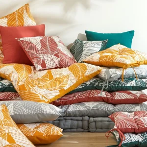 Blancheporte Housse De Coussin Carrée Imprimé Feuillage – Lot De 2 Meilleur Prix 19