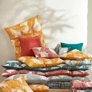 Blancheporte Housse De Coussin Carrée Imprimé Feuillage – Lot De 2 Meilleur Prix 21