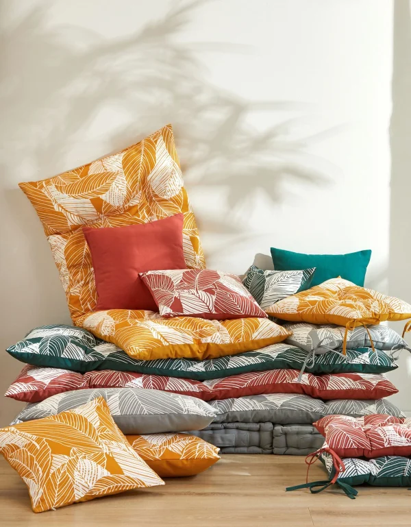 Blancheporte Housse De Coussin Carrée Imprimé Feuillage – Lot De 2 Meilleur Prix 8