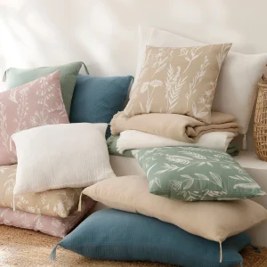 jusqu'à Blancheporte Housse De Coussin Double Gaze De Coton – Lot De 2 10
