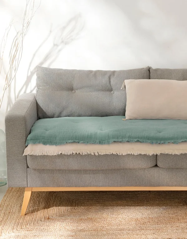 shopping pas cher Colombine Long Coussin De Canapé Double Gaze De Coton 6