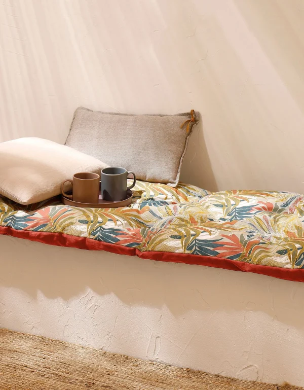 site soldes Blancheporte Long Coussin De Sol Imprimé Feuillage 1