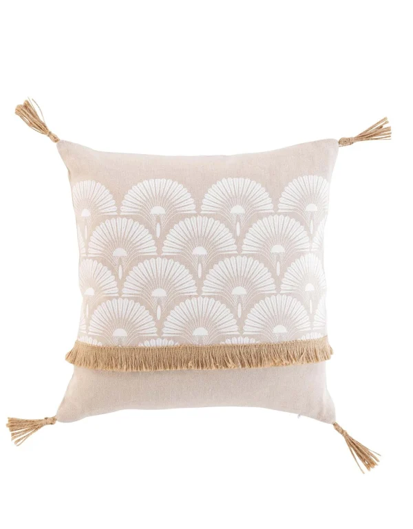 mode pas chere Blancheporte Coussin Imprimé Frange Et Pompons En Jute 1